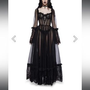 Dolls Kill Widow Dance with Death Maxi Dress